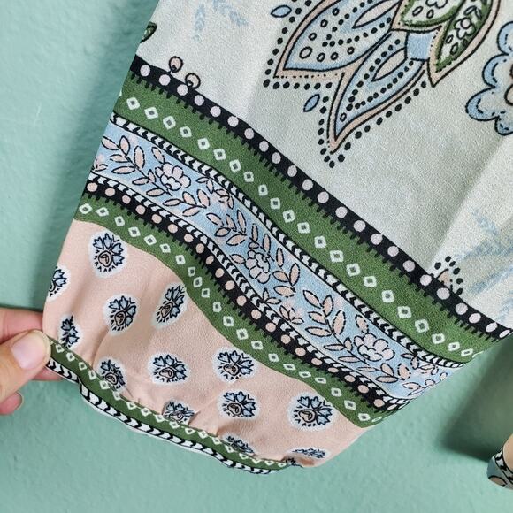 Sanctuary Long Sleeve Tie Neck Boho Floral Blouse Size Large - Picture 4 of 6